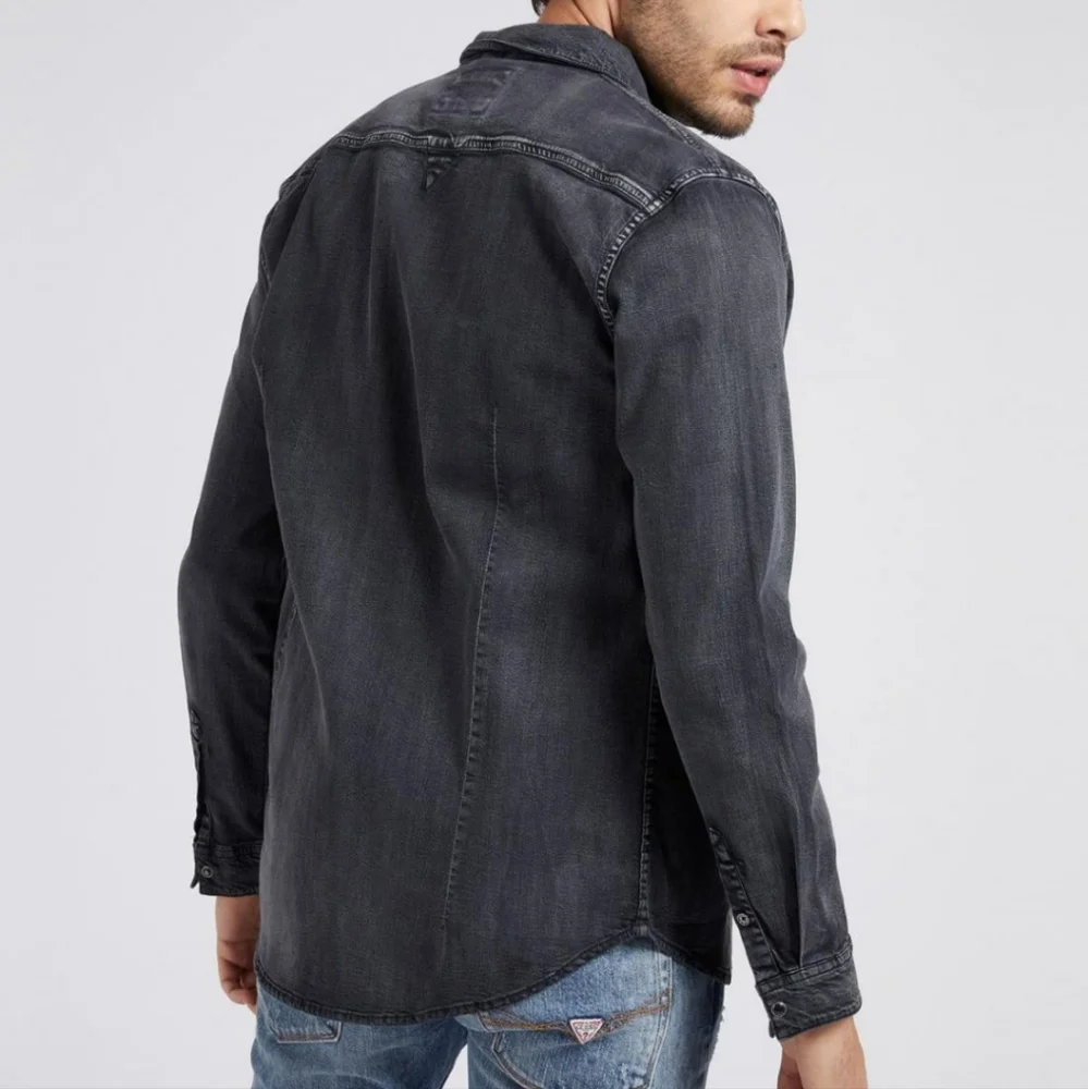 Guess Truckee Youth Boys Denim Shirt Roll Tab Sleeve Size 18